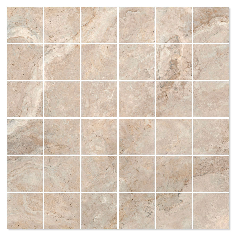 Mosaik Klinker Ardesie Beige Mat 30x30 (5x5) cm